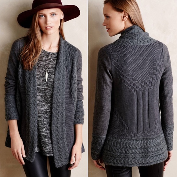 Anthro Knitted & Knotted Regan Mix-Stitch Cardigan - Picture 8 of 8